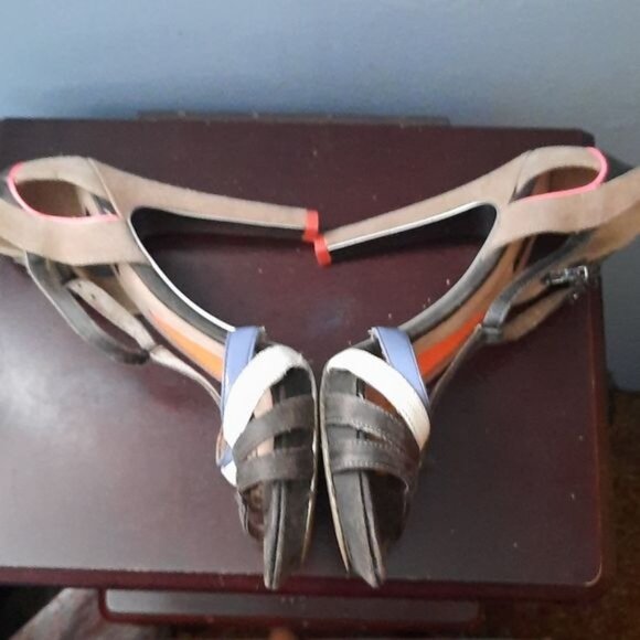 Diesel Leather Suede T Strap High Heel Sandal Size EU 39 US 8.5 - Picture 3 of 16